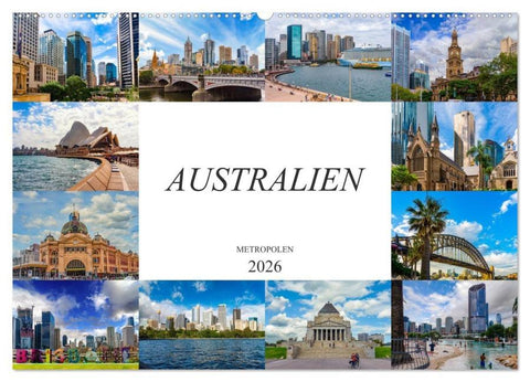 Australien Metropolen (Wandkalender 2026 DIN A2 quer), CALVENDO Monatskalender