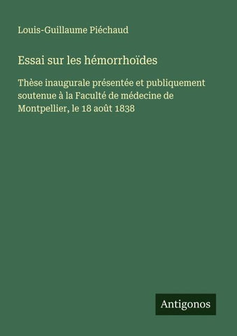 Essai sur les hémorrhoïdes