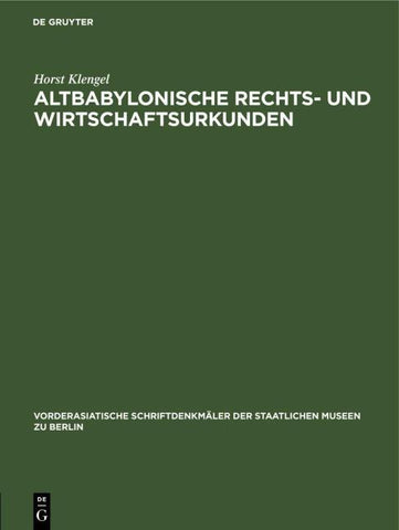 Altbabylonische Rechts- und Wirtschaftsurkunden