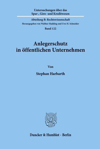 Anlegerschutz in öffentlichen Unternehmen.