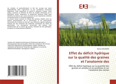 Effet du déficit hydrique sur la qualité des graines et l'anatomie des