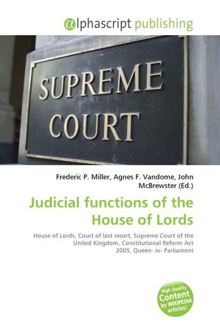 Judicial functions of the House of Lords