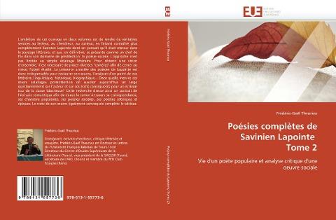 Poésies complètes de Savinien Lapointe  Tome 2