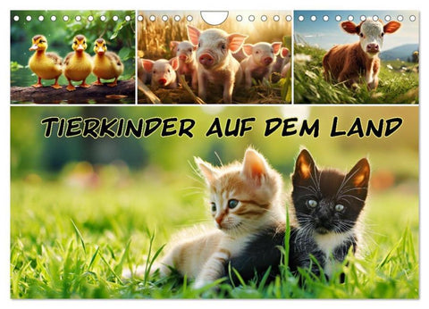 Tierkinder auf dem Land (Wandkalender 2026 DIN A4 quer), CALVENDO Monatskalender
