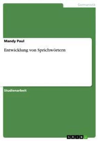 Entwicklung von Sprichwörtern