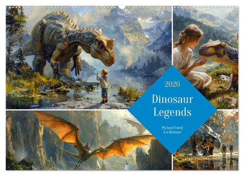 Dinosaur Legends (Wall Calendar 2026 DIN A2 landscape), CALVENDO 12 Month Wall Calendar