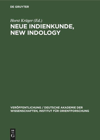 Neue Indienkunde, New Indology
