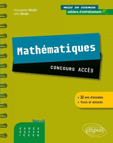 Maths - concours  ACCES. Cahier d'entraînement - 12 ans d'annales