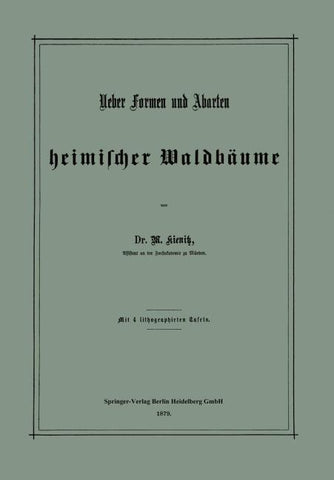 Ueber Formen und Abarten heimischer Waldbäume
