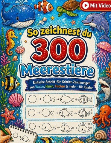 So zeichnest du 300 Meerestiere
