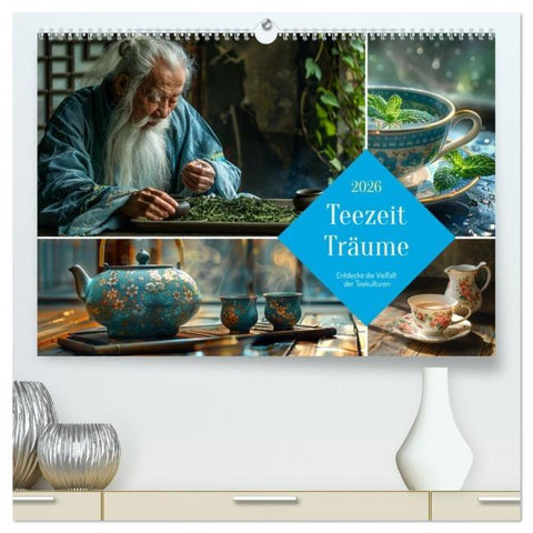 Teezeit Träume (hochwertiger Premium Wandkalender 2026 DIN A2 quer), Kunstdruck in Hochglanz