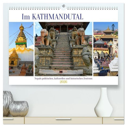 Im Kathmandutal (hochwertiger Premium Wandkalender 2026 DIN A2 quer), Kunstdruck in Hochglanz