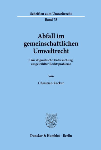 Abfall im gemeinschaftlichen Umweltrecht.