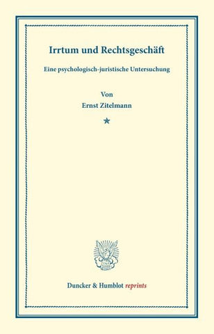 Irrtum und Rechtsgeschäft