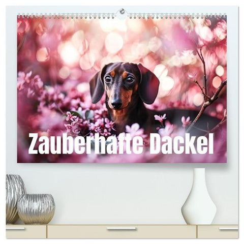 Zauberhafte Dackel (hochwertiger Premium Wandkalender 2026 DIN A2 quer), Kunstdruck in Hochglanz