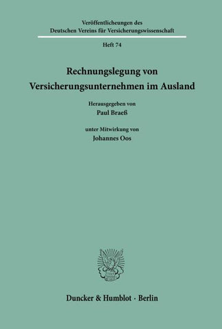 Rechnungslegung von Versicherungsunternehmen im Ausland.