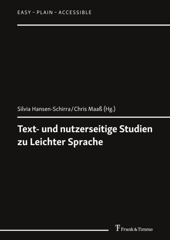 Text- und nutzerseitige Studien zu Leichter Sprache