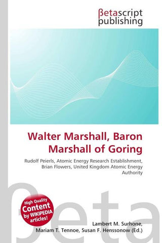Walter Marshall, Baron Marshall of Goring