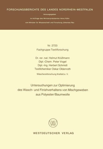 Untersuchungen zur Optimierung des Wasch- und Finishverhaltens von Mischgeweben aus Polyester/Baumwolle