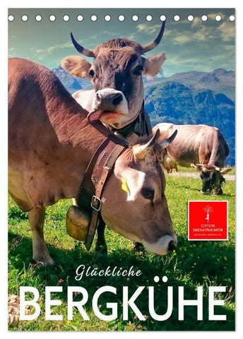 Glückliche Bergkühe (Tischkalender 2026 DIN A5 hoch), CALVENDO Monatskalender