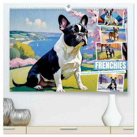 Frenchies (hochwertiger Premium Wandkalender 2026 DIN A2 quer), Kunstdruck in Hochglanz