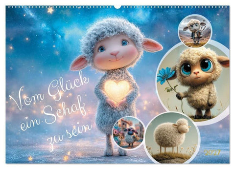 Vom Glück ein Schaf zu sein (Wandkalender 2027 DIN A2 quer), CALVENDO Monatskalender