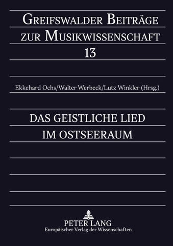 Das Geistliche Lied im Ostseeraum
