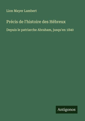 Précis de l'histoire des Hébreux