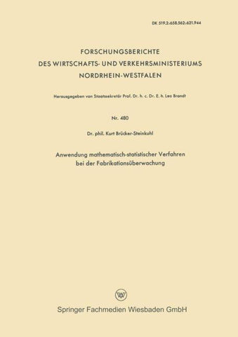 Anwendung mathematisch-statistischer Verfahren bei der Fabrikationsüberwachung