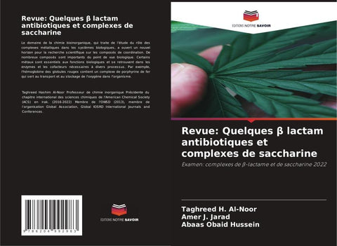 Revue: Quelques ¿ lactam antibiotiques et complexes de saccharine