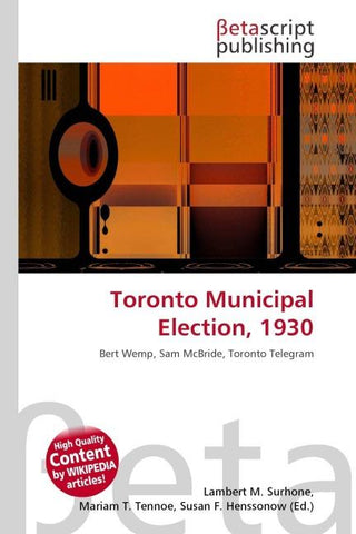 Toronto Municipal Election, 1930