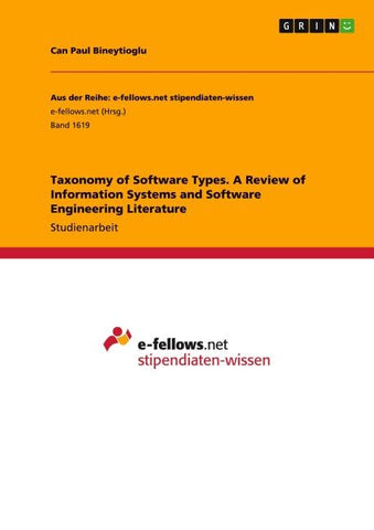 Taxonomy of Software Types. A Review of Information Systems and Software Engineering Literature
