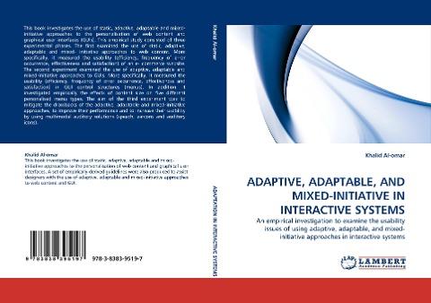 ADAPTIVE, ADAPTABLE, AND MIXED-INITIATIVE IN INTERACTIVE SYSTEMS