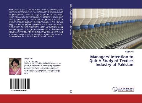 Managers' Intention to Quit:A Study of Textiles Industry of Pakistan