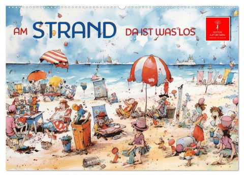 Am Strand da ist was los (Wandkalender 2026 DIN A2 quer), CALVENDO Monatskalender
