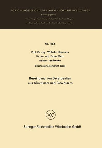 Beseitigung von Detergentien aus Abwässern und Gewässern