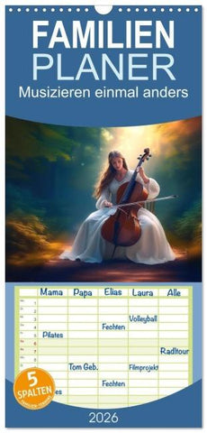 Familienplaner 2026 - Musizieren einmal anders mit 5 Spalten (Wandkalender, 21 x 45 cm) CALVENDO