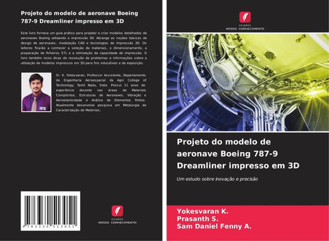 Projeto do modelo de aeronave Boeing 787-9 Dreamliner impresso em 3D