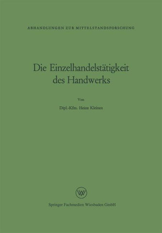 Die Einzelhandelstätigkeit des Handwerks