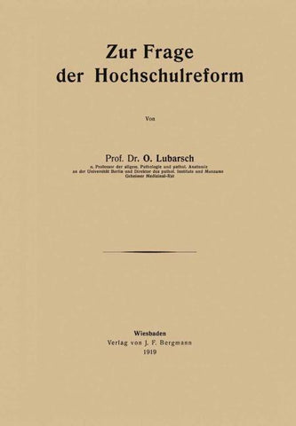 Zur Frage der Hochschulreform