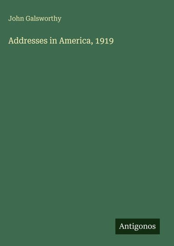 Addresses in America, 1919