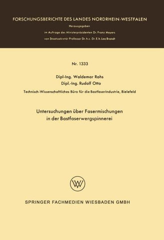 Untersuchungen über Fasermischungen in der Bastfaserwergspinnerei