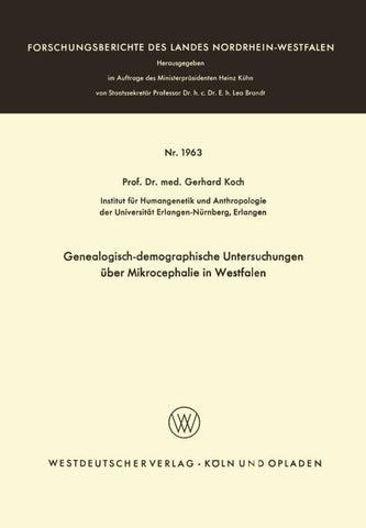 Genealogisch-demographische Untersuchungen über Mikrocephalie in Westfalen