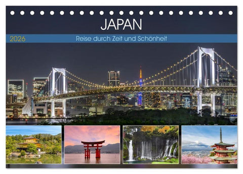 JAPAN Reise durch Zeit und Schönheit (Tischkalender 2026 DIN A5 quer), CALVENDO Monatskalender