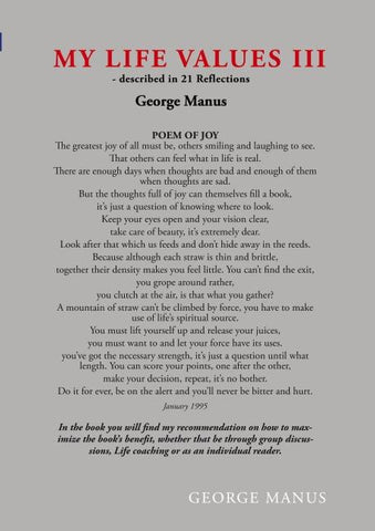 My life values III