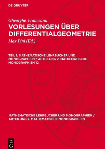 Vorlesungen über Differentialgeometrie. Teil 1