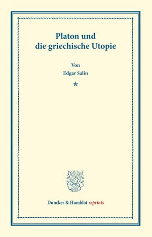 Platon und die griechische Utopie