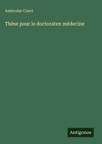 Thèse pour le doctoraten médecine