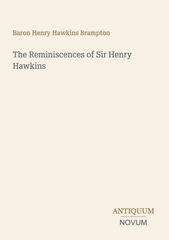 The Reminiscences of Sir Henry Hawkins