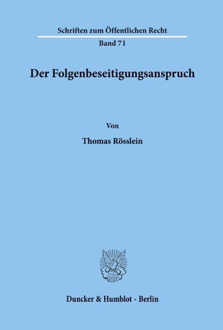 Der Folgenbeseitigungsanspruch.